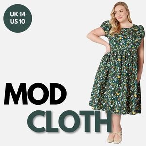 Collectif Green Floral Dress